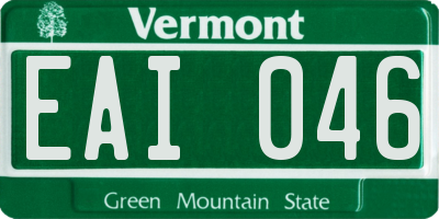 VT license plate EAI046