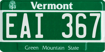 VT license plate EAI367