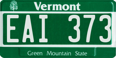 VT license plate EAI373