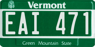 VT license plate EAI471