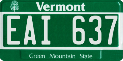 VT license plate EAI637