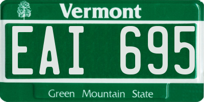 VT license plate EAI695