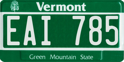 VT license plate EAI785