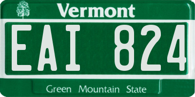 VT license plate EAI824