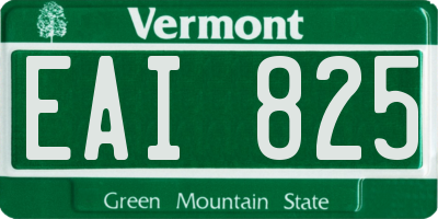 VT license plate EAI825