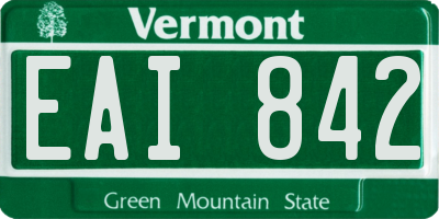 VT license plate EAI842