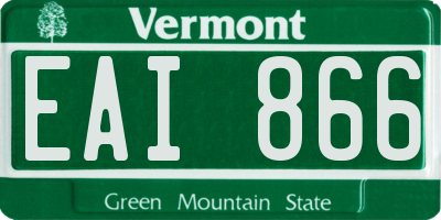 VT license plate EAI866