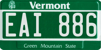 VT license plate EAI886