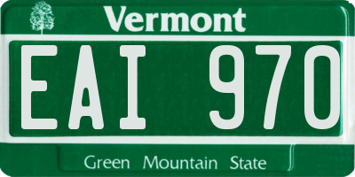 VT license plate EAI970
