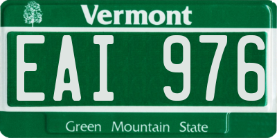 VT license plate EAI976