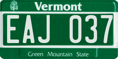 VT license plate EAJ037