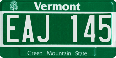 VT license plate EAJ145