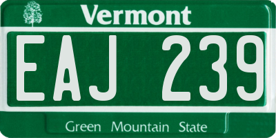 VT license plate EAJ239
