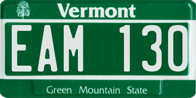 VT license plate EAM130