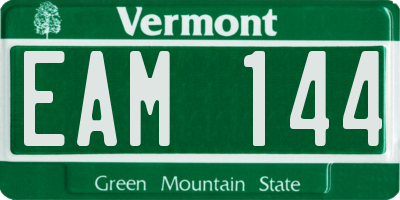 VT license plate EAM144