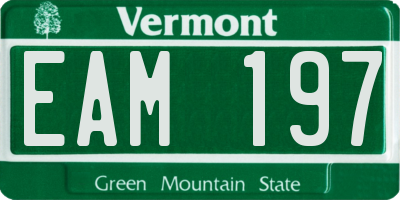 VT license plate EAM197