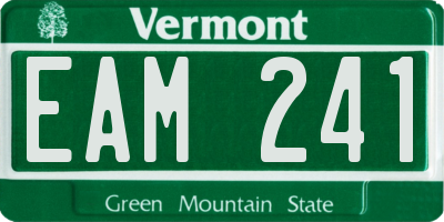 VT license plate EAM241
