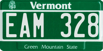 VT license plate EAM328