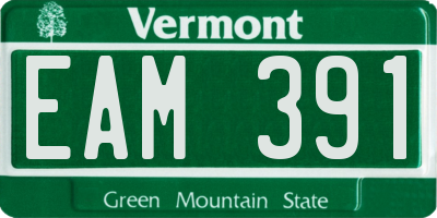 VT license plate EAM391