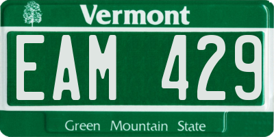 VT license plate EAM429
