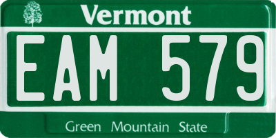 VT license plate EAM579