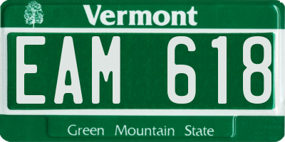 VT license plate EAM618