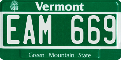 VT license plate EAM669