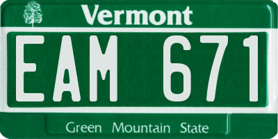 VT license plate EAM671