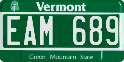 VT license plate EAM689