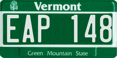 VT license plate EAP148