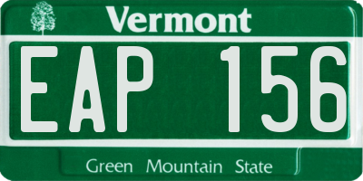 VT license plate EAP156