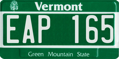 VT license plate EAP165