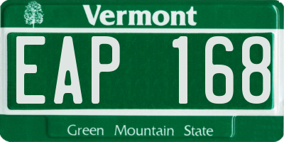 VT license plate EAP168