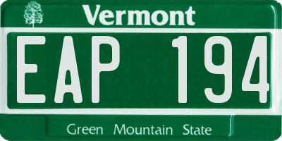 VT license plate EAP194