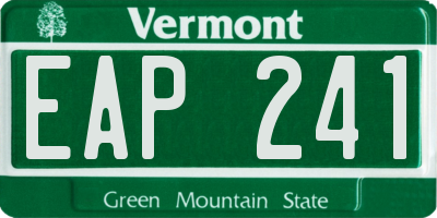 VT license plate EAP241