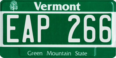 VT license plate EAP266