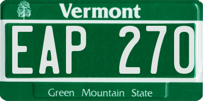 VT license plate EAP270