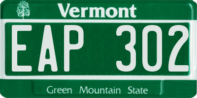 VT license plate EAP302