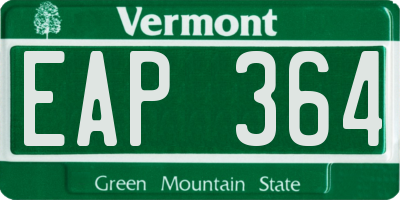 VT license plate EAP364