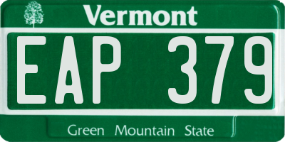 VT license plate EAP379