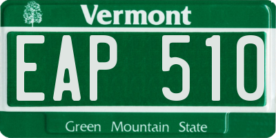 VT license plate EAP510