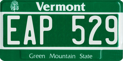VT license plate EAP529