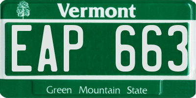 VT license plate EAP663