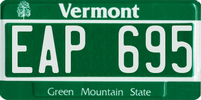 VT license plate EAP695