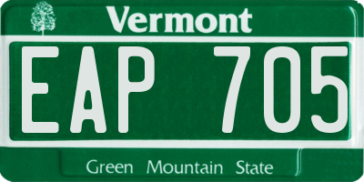 VT license plate EAP705