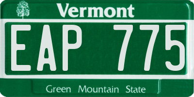 VT license plate EAP775
