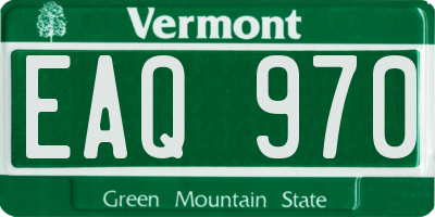 VT license plate EAQ970