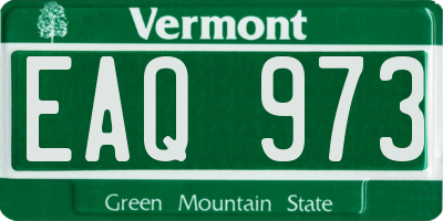 VT license plate EAQ973