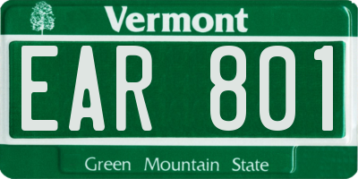 VT license plate EAR801