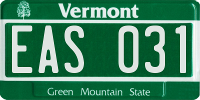 VT license plate EAS031
